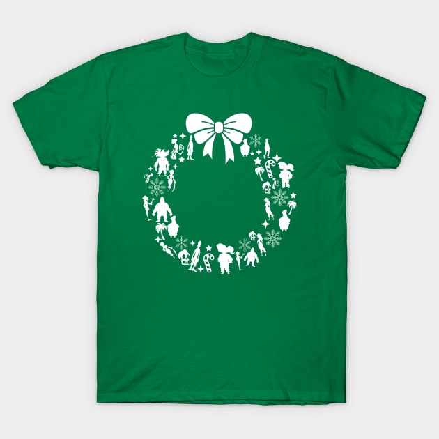 Monkey Island Christmas Wreath Pattern T-Shirt by Rebus28